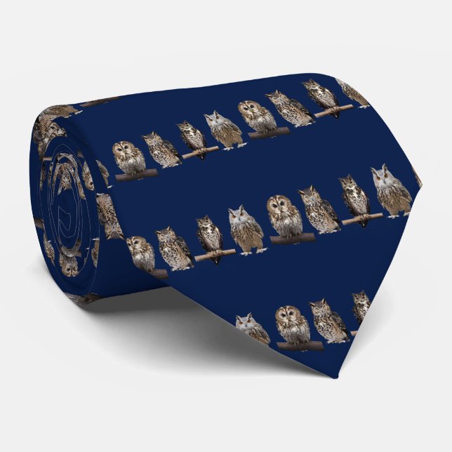 Great Grey Owl Tie (Rolled)