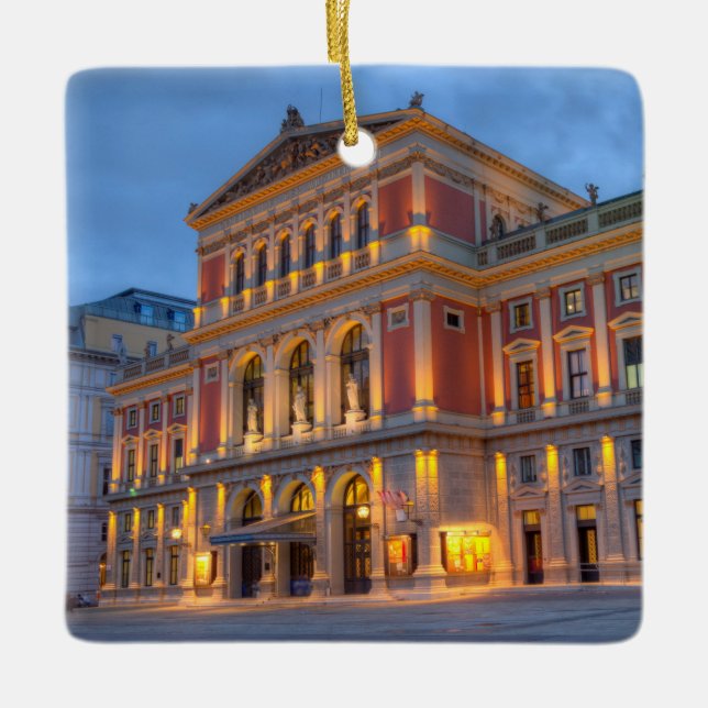 Great Hall of Wiener Musikverein, Vienna, Austria Ceramic Tree Decoration (Front)