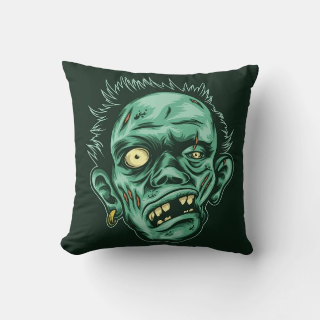 Great Halloween or Zombie Head Cushion (Front)
