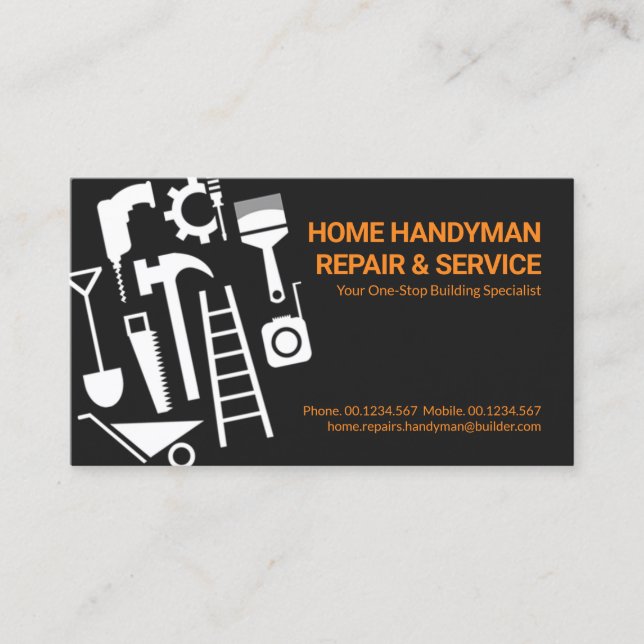 Great Handyman Tools Home Repairs Business Card (Front)