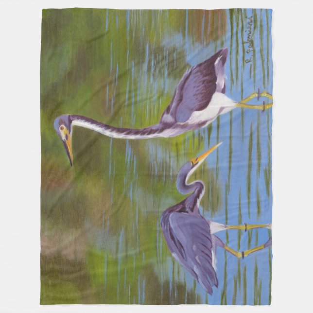 Great Herons Fleece Blanket (Front)