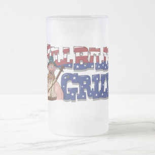 Great HillBilly Grill Mug! Frosted Glass Beer Mug