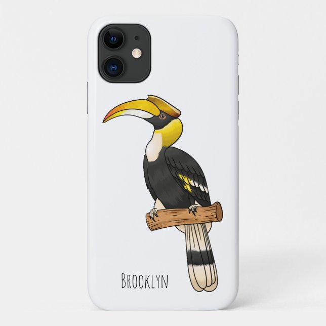 Great hornbill bird cartoon illustration Case-Mate iPhone case (Back)