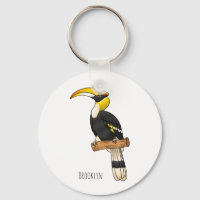 Great hornbill bird cartoon illustration