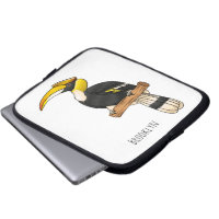 Great hornbill bird cartoon illustration
