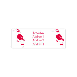 Great hornbill bird cartoon illustration self-inking stamp