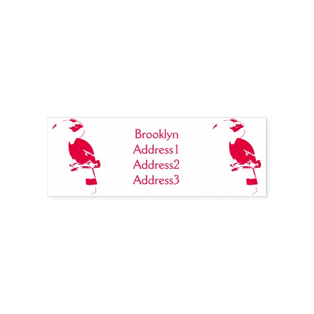 Great hornbill bird cartoon illustration self-inking stamp (Design)