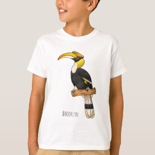 Great hornbill bird cartoon illustration T-Shirt