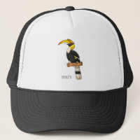 Great hornbill bird cartoon illustration 