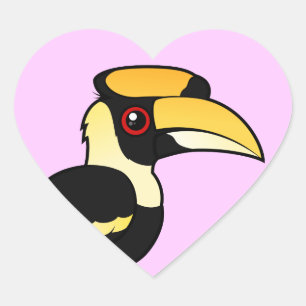 Great Hornbill Heart Sticker