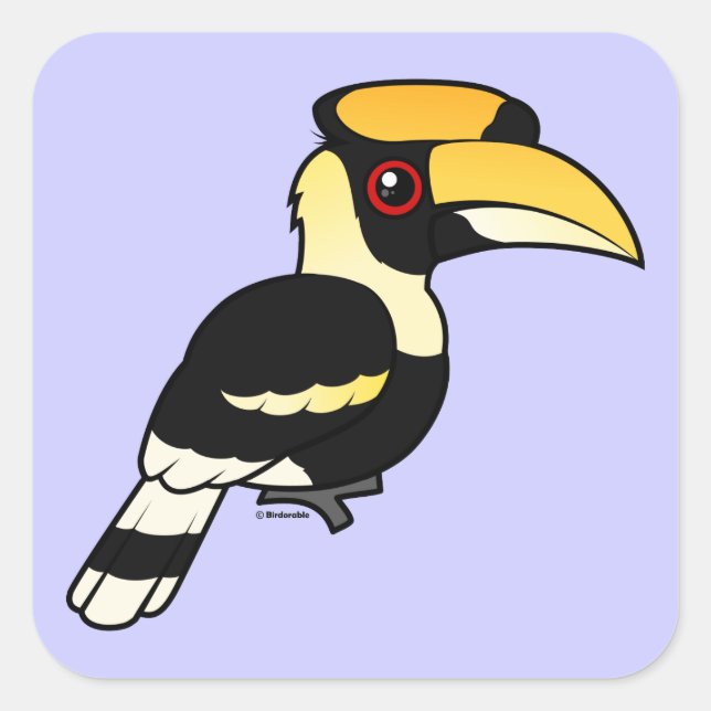 Great Hornbill Square Sticker (Front)