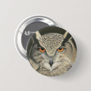Great Horned Owl 6 Cm Round Badge