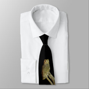 Great Horned Owl at Night Tie