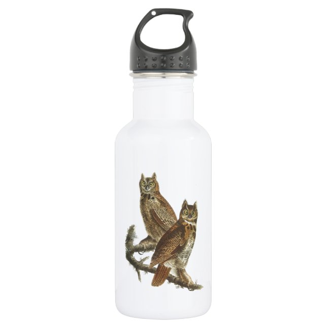 Great Horned Owl by Audubon 532 Ml Water Bottle (Front)