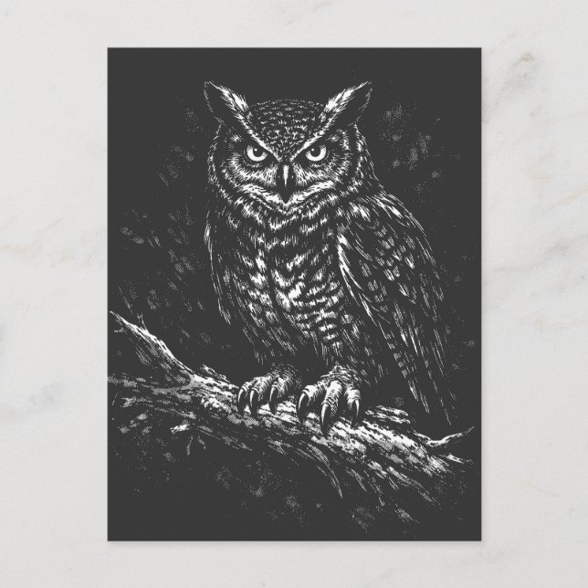 Great Horned Owl — by BurnsInHell Postcard (Front)