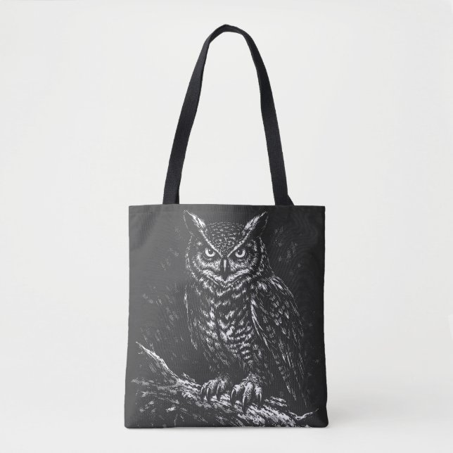 Great Horned Owl — by BurnsInHell Tote Bag (Front)