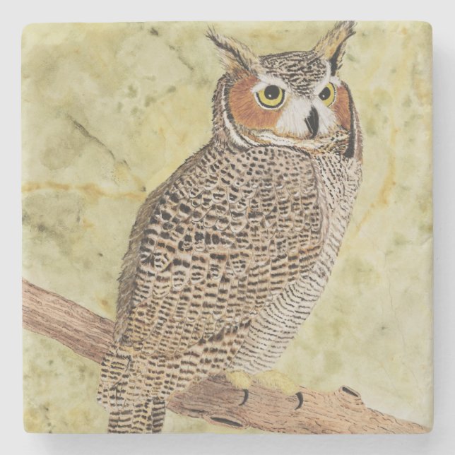 Great Horned Owl Coaster (Front)
