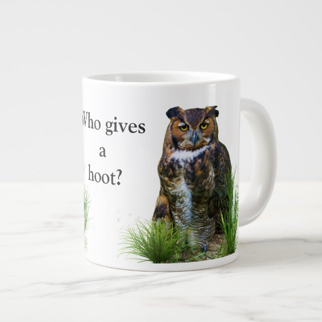 Great Horned Owl Customisable Large Coffee Mug (Front Right)