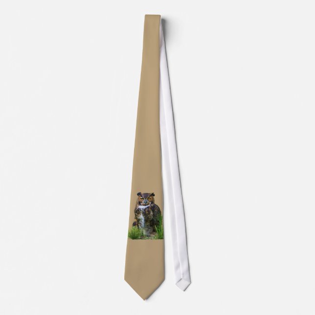 Great Horned Owl Customisable Tie (Front)