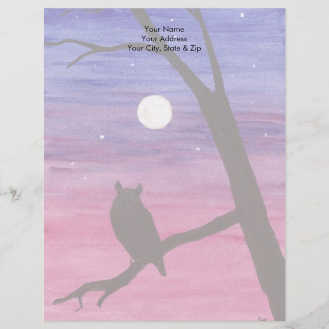 Great Horned Owl Customised Letterhead (Front)