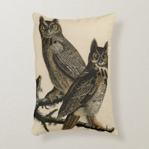 Great Horned Owl from Audubon's Birds of America Decorative Cushion