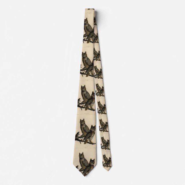 Great Horned Owl from Audubon's Birds of America Tie (Front)