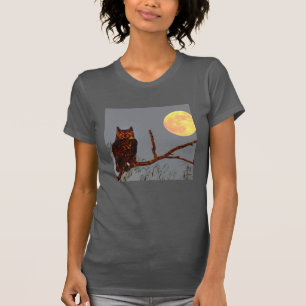 Great Horned Owl Full Moon T-Shirt