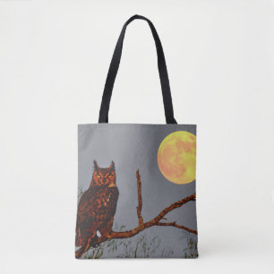 Great Horned Owl   Full Moon Tote Bag