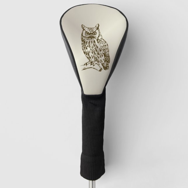 Great Horned Owl Golf Head Cover (Front)