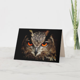 great horned owl greeting card