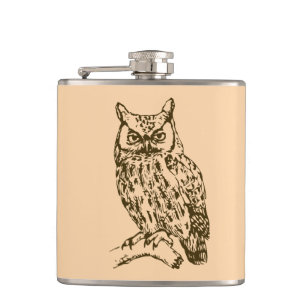 Great Horned Owl Hip Flask