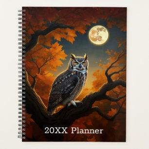 Great Horned Owl in Autumn Planner