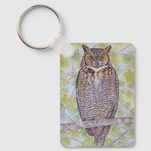 Great Horned Owl Key Ring