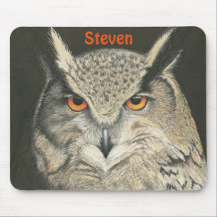 Great Horned Owl Mouse Mat