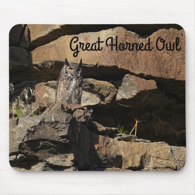 Great Horned Owl Mouse Mat (Front)
