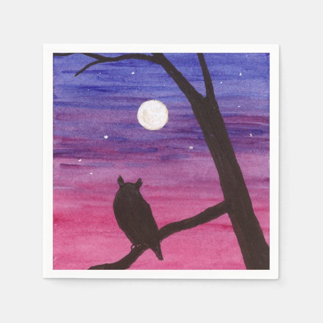 Great Horned Owl Napkin (Front)