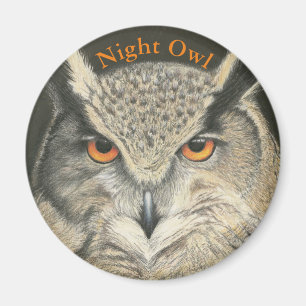 Great Horned Owl Night Owl Magnet