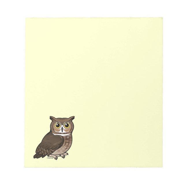 Great Horned Owl Notepad (Front)