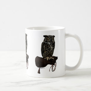 Great Horned Owl on Glove Coffee Mug