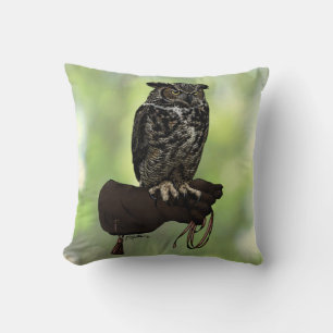 Great Horned Owl on Glove Cushion