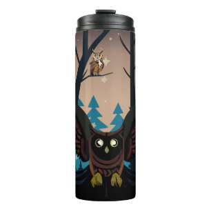 Great Horned Owl On The Hunt Thermal Tumbler
