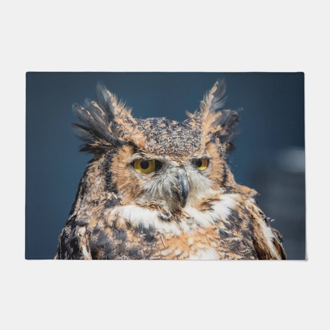 Great Horned Owl Portrait Doormat (Front)