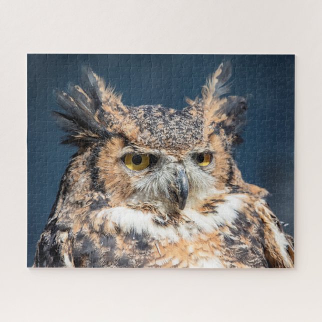 Great Horned Owl Portrait Jigsaw Puzzle (Horizontal)