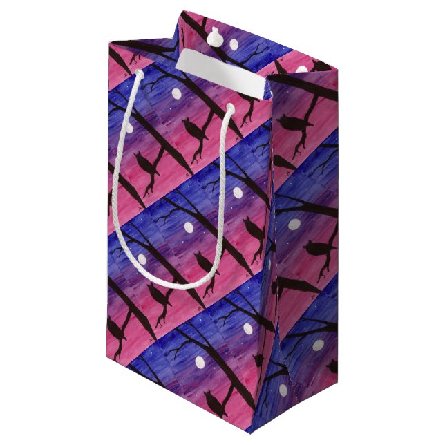 Great Horned Owl Small Gift Bag (Front Angled)