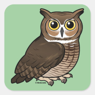 Great Horned Owl Square Sticker