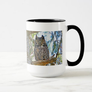 Great Horned Owl Staring Mug