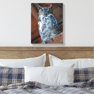 Great Horned Owl Stretch Canvas Print
