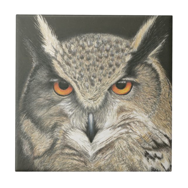 Great Horned Owl Tile (Front)
