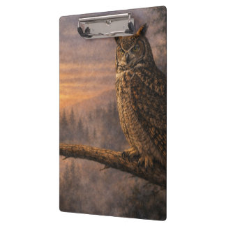 Great Horned Owl Wildlife Acrylic Clipboard
