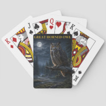 Great Horned Owl Woodland ANIMALS Poker